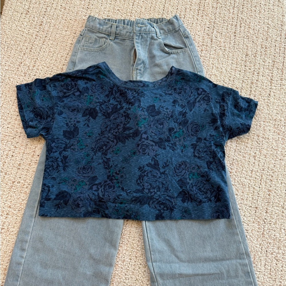 Floral Blue Kids Top